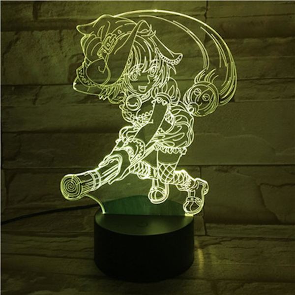 Kiki's Delivery Service 3D LED Nattljus Sovrumsbordslampa Färg ändras