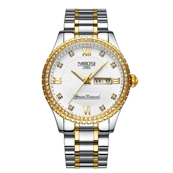 Herrkvartsklocka Vattentät watch Analog Display Watch Silver
