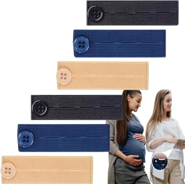 6-pack elastiska midjeförlängare för byxor, jeans och kjolar för män och kvinnor