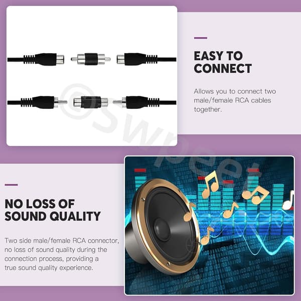 30-pack RCA-kopplingssats hane-hona ljud- och videokabeladapterkontakter