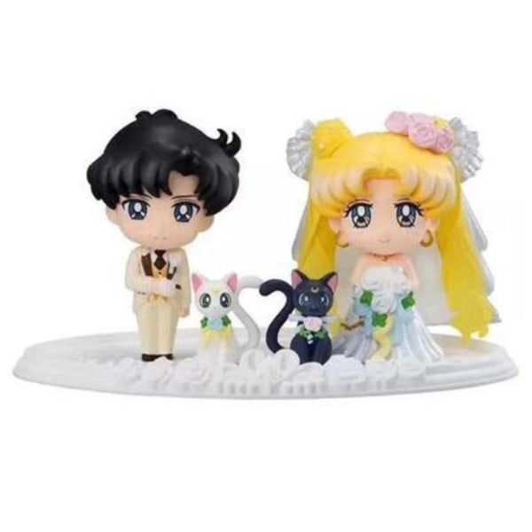 Sailor MoonTsukino Usagi Figurleksak Bröllopstårta Docka Dekorationsmodell