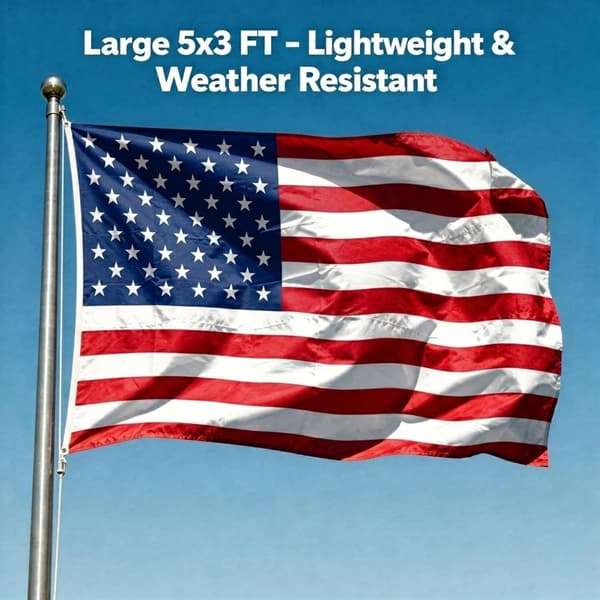 USA-flagg 150 x 90 cm amerikansk flagg i polyester med messingmaljer for oppheng
