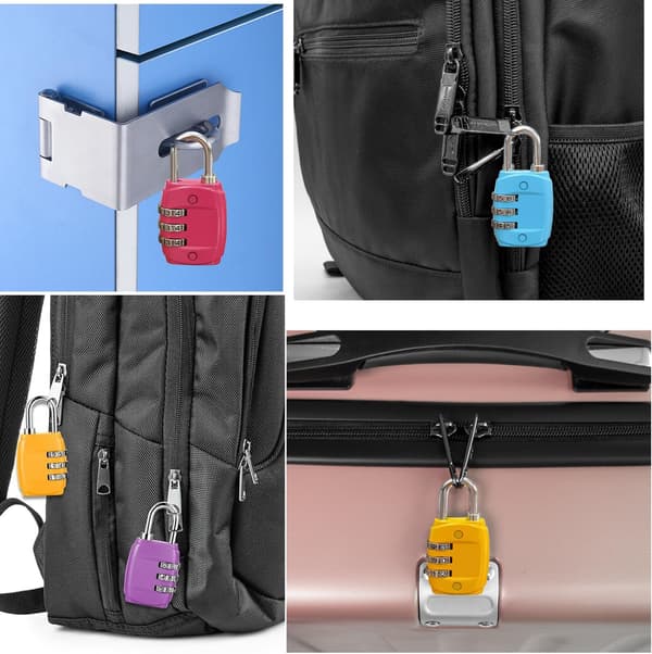 4-pack 3-siffriga kombinationshänglås för bagage, resväskor och skåp