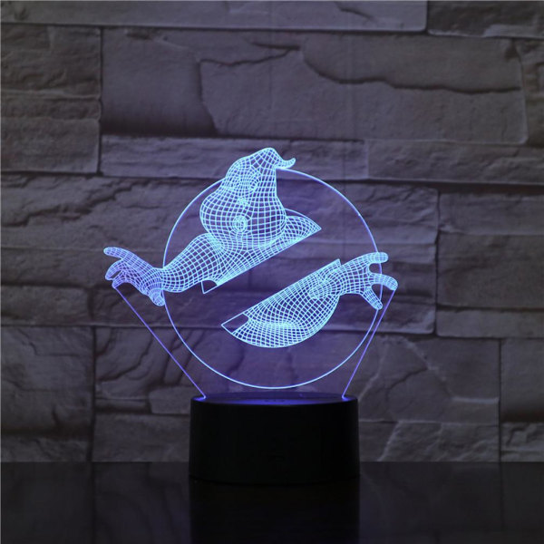 Ghostbusters 3D LED Nattljus Sovrumsbordslampa Ändrar färg