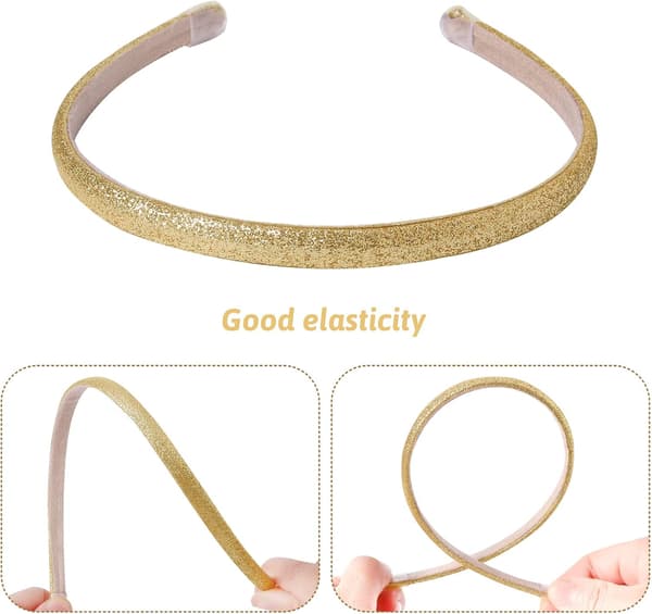 6-pack glittriga diadem för kvinnor och flickor, 0,8 cm glittriga paljetthårband
