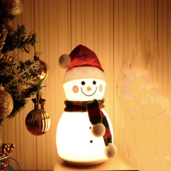 Snowman USB Nattlampa Tecknad Led USB Laddning Silikon Nattlampa