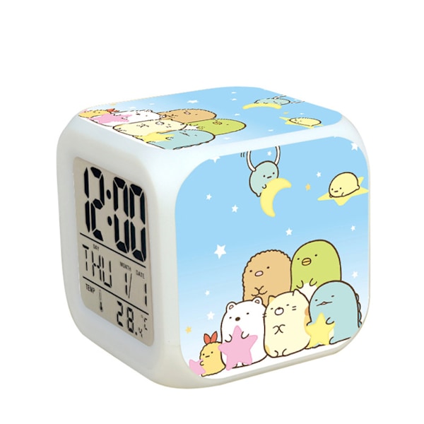 Sumikkogurashi Väckarklocka Digital LED-väckarklocka för barn Nattljus Glödande skrivbordsklocka