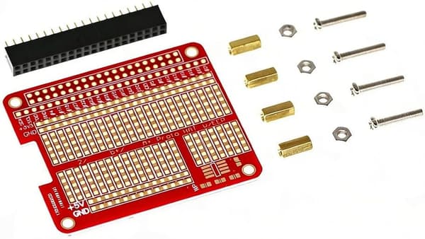 2 kpl GPIO-breakout-piirilevysarja liittimillä ja kiinnitystarvikkeilla, punainen