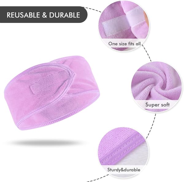 3-pak spa-pandebånd til ansigtet, justerbare mikrofiber-hårbånd til makeup