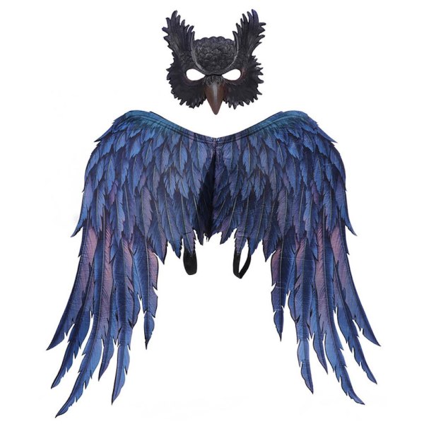 2st Cosplay Owl Costume Kit innehåller vinge och maskdräkter Rollspel Carnival Dress Up för vuxna