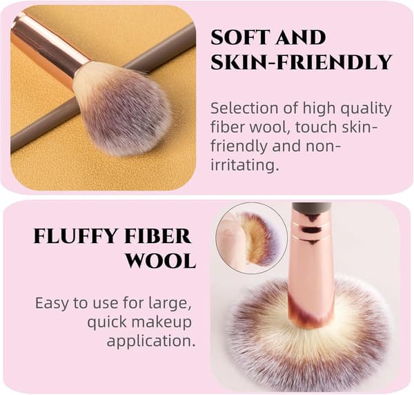 Makeuppensel med to ender til foundation, pudder, concealer, blush og bronzer