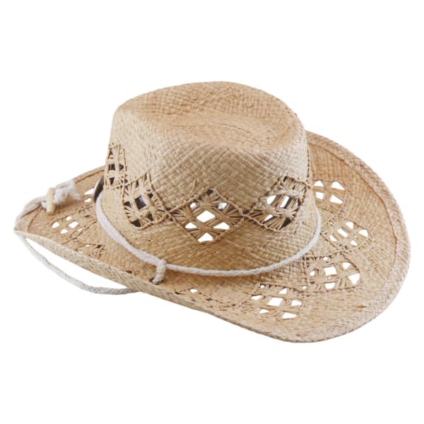 Unisex Raffia Strå Cowboyhat Åndbar Bredskygget Solhat