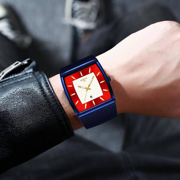 Herrkvartsklocka Vattentät watch Watch analog skärm i rostfritt stål