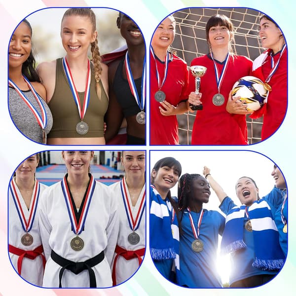 3 prismedaljer för 1:a, 2:a och 3:e plats med band för sporttävlingar