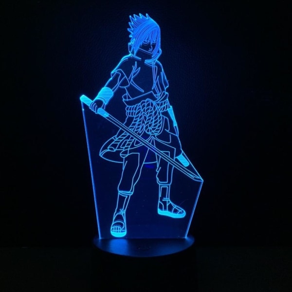 Uchiha Sasuke Kids Sovrum Anime Bordslampa 3D LED Nattljus