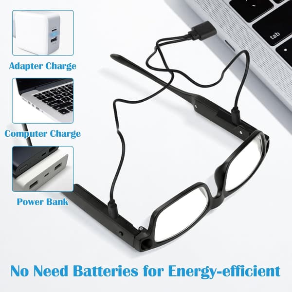 300 % LED-suurennuslasit, USB-ladattavat hands-free-lukulasit