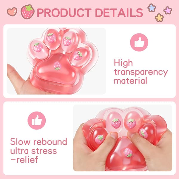 2-pakning Taba Squishy-sett, gigantisk pote- og katteklemmeleker for stressavlastning