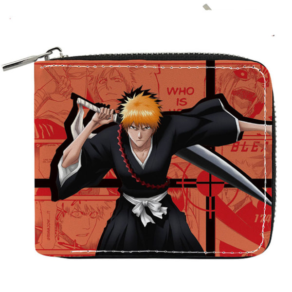 Bleach Kurosaki Ichigo Anime plånbok Bifold kort plånbok plånbok med myntficka