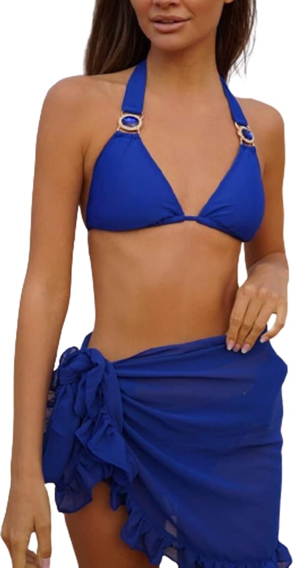 Gennemsigtig mesh-strand-sarong-nederdel til kvinder med farverige pompon-kvaster