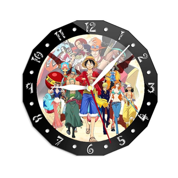 One Pieces Luffy väggklocka Tyst, icke tickande klocka Dekorativ klocka för hemmet