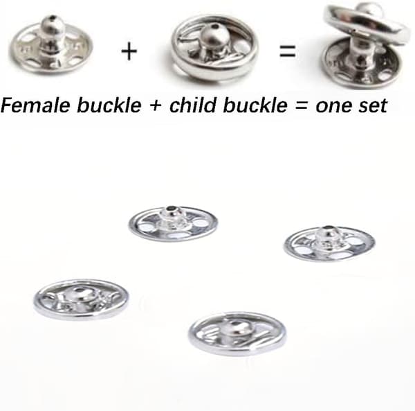 6 set 15 mm tryckknappar i metall att sy fast, tryckknappar för kläder