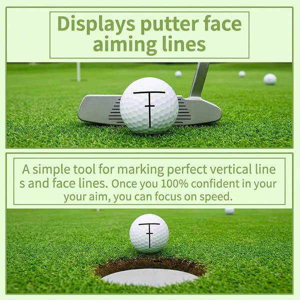 4-pack verktyg för linjeritning på golfbollar med 3 mallar och 1 penna