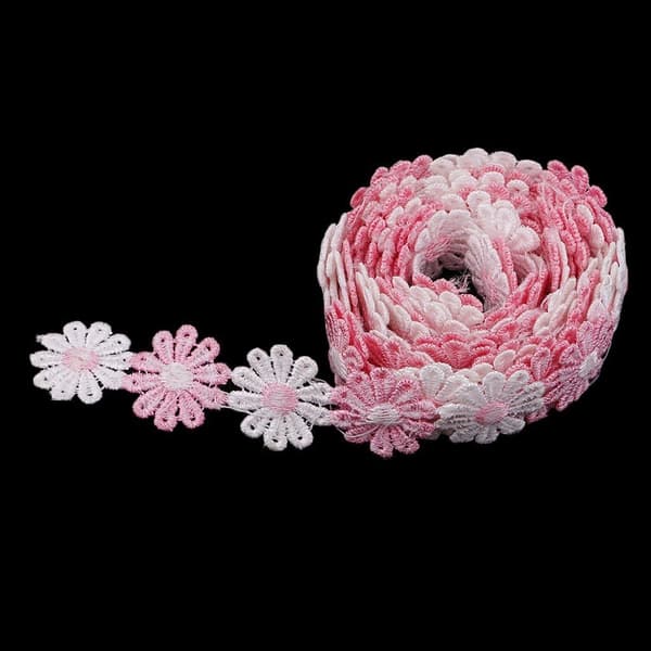 Tusenfryd blondepynt 3 meter x 2,5 cm brodert bånd for DIY-søm