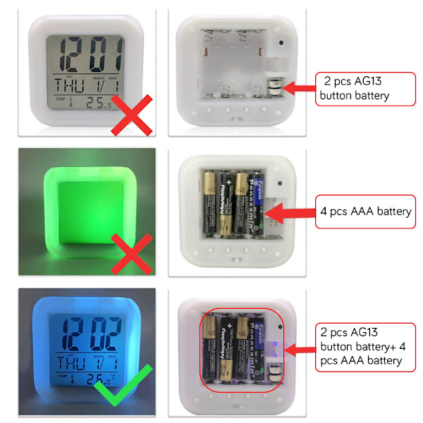 Digital LED-väckarklocka för barn Avengers Night Light Glödande skrivbordsklocka med termometer
