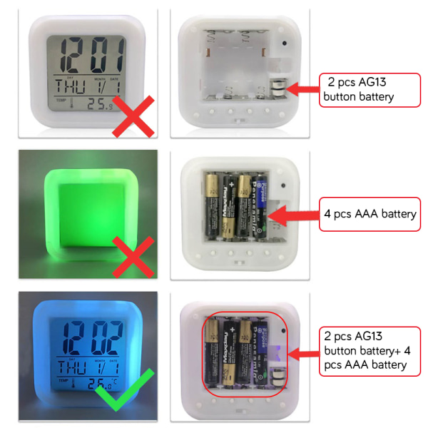 Digital LED-väckarklocka för barn Nalle Puh Nattlampa Glödande skrivbordsklocka med termometer