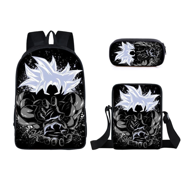 3st/ set Dragon Ball Son Goku Skolväska Anime Ryggsäck med Pencil Bag Messenger Bag