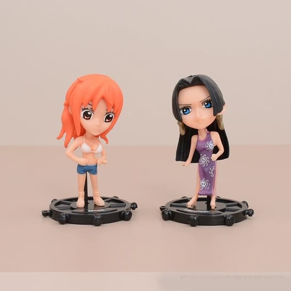 6-pack One Piece Chibi-figurer Nami Ace Chopper Sjöjungfru Anime Samlarset