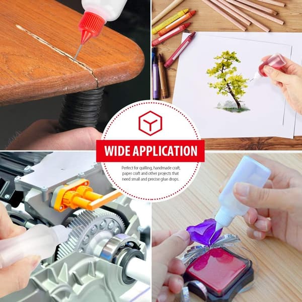 12-pack med 30 ml limflaskor med nålspets för pyssel, quilling och DIY-projekt