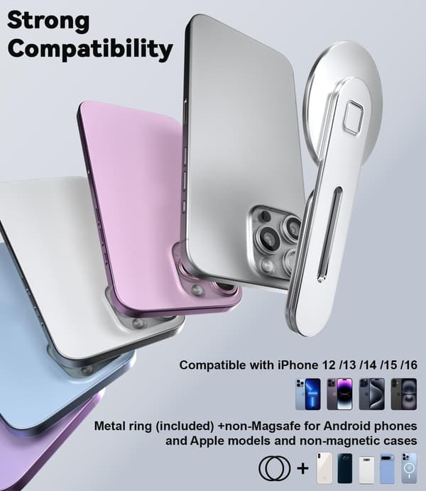 Magnetisk telefonholder til bærbar computer, foldbart sidemonteringsbeslag til MagSafe-smartphones
