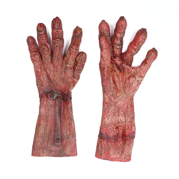 Zombie Blood Cosplay Handskar Halloween Party Rolig kostym Röd