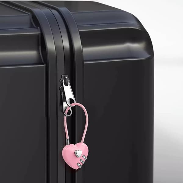 2-pack hjärtformat 3-siffrigt kombinationslås för bagage och gymskåp
