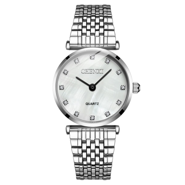 Herr Quartz Watch Ultra Slim Armbandsur White Watch vattentät rostfritt stål