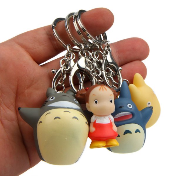 4st Totoros med May Anime Nyckelring Nyckelring Bag Pendant Nyckelring Julklapp
