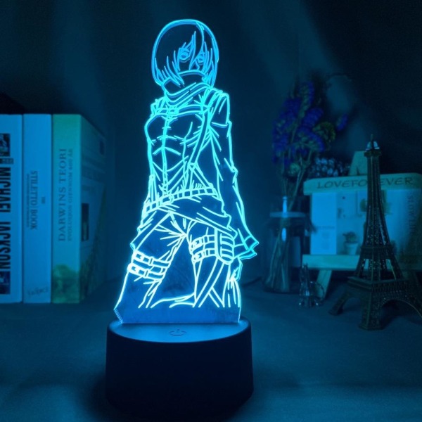 Attack on Titan Ackerman 3D LED Nattlampa Bordslampa för barn i sovrummet