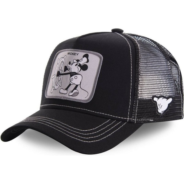 Svart Mickey Baseball Cap Bekväm broderi Snapback Justerbar Mesh Sports Hat