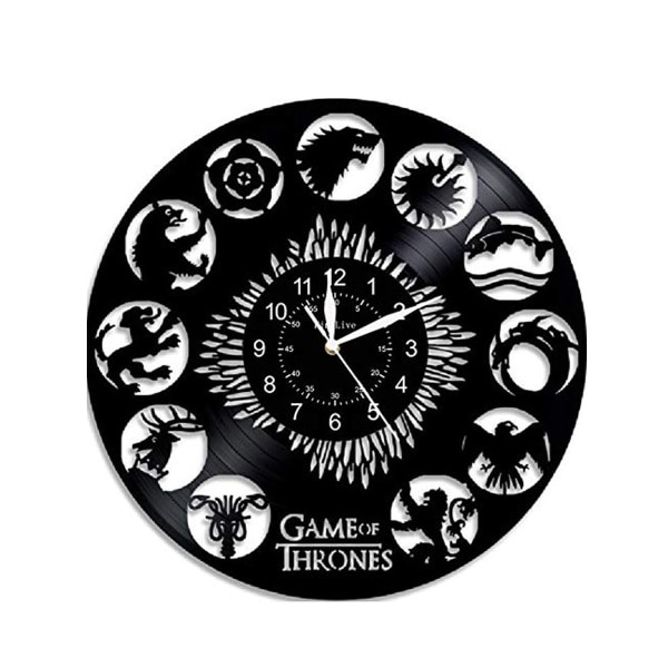 Game of Thromes Vinylväggklocka Record Clock Retro Decor Wall Art Clock