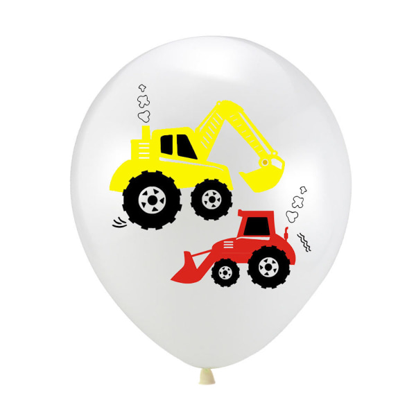 Ingenjörsfordon ballonggrävare Grattis på födelsedagen set latexballonger Festdekorationskit