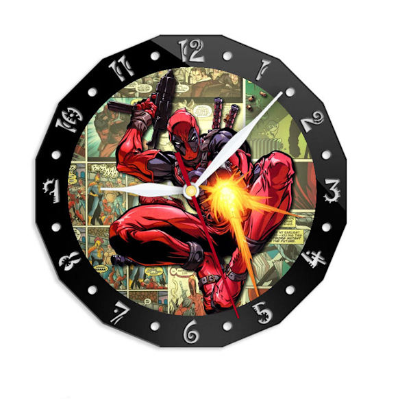 Deadpools Wade Väggklocka Tyst, icke tickande klocka Dekorativ klocka för hemmet