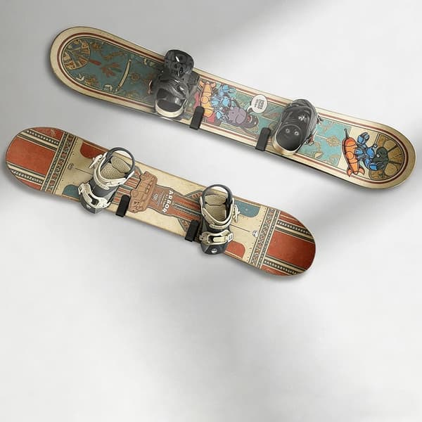 2-pack väggfästen i metall för skateboard och snowboard