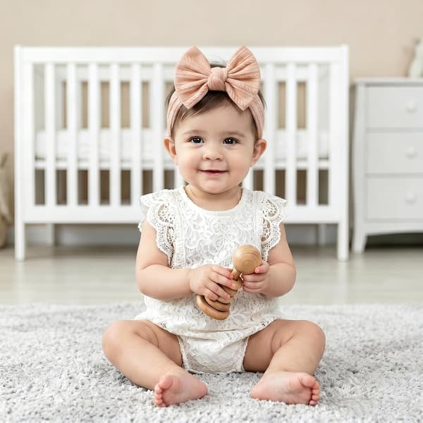 6 stk. bløde baby-hårbånd, elastiske nylon-sløjfer til nyfødte og småbørn