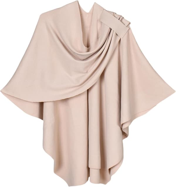 Vändbar oversized poncho-cape med omlottdesign för dam