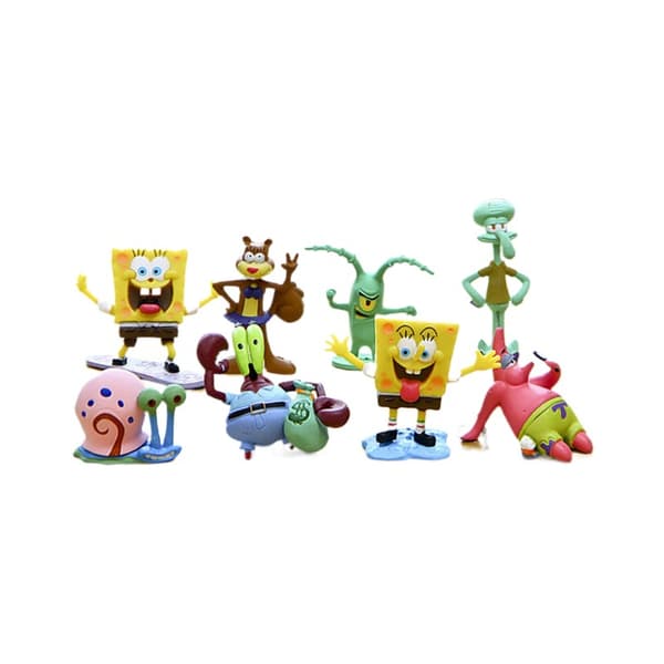 Svamp-Bobs 8 st PVC Tecknade Figurer Patrick Bläckvard Gary 3-5 cm Modellset
