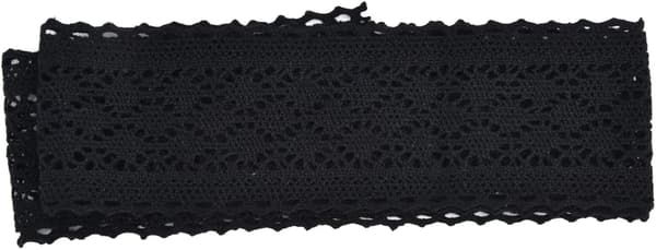 Sort bomuldsblondebånd 10 yards broderet kantbånd til syning og hobbyprojekter