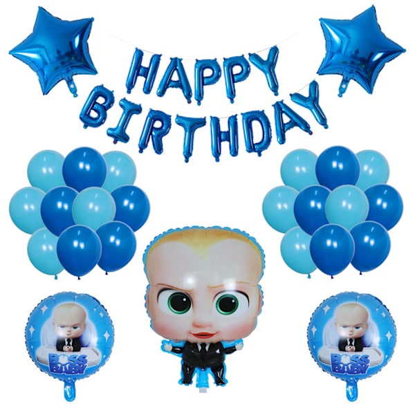 Baby Boss födelsedag latex ballong med banner ballong set festdekoration