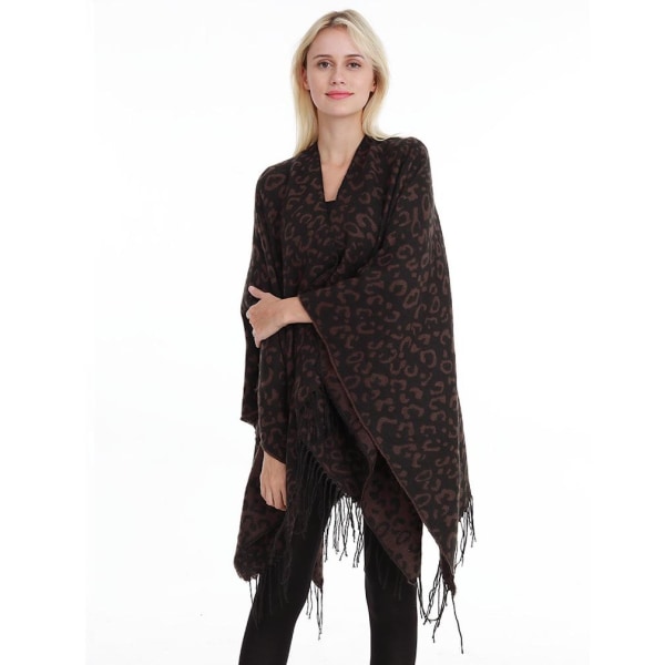Print Sjal Wrap Tjock Poncho Warm Cape for Lady