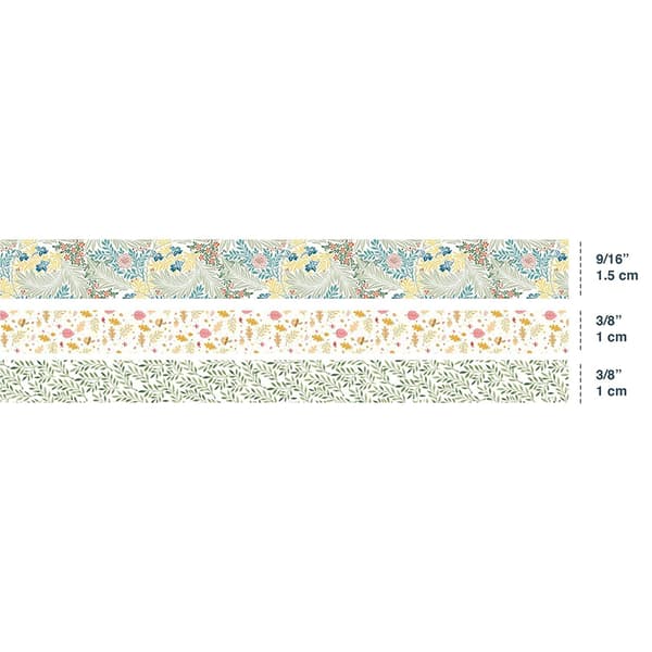 3 ruller blomstret Washi-tape botanisk maskeringstape til DIY-håndværk og dagbøger